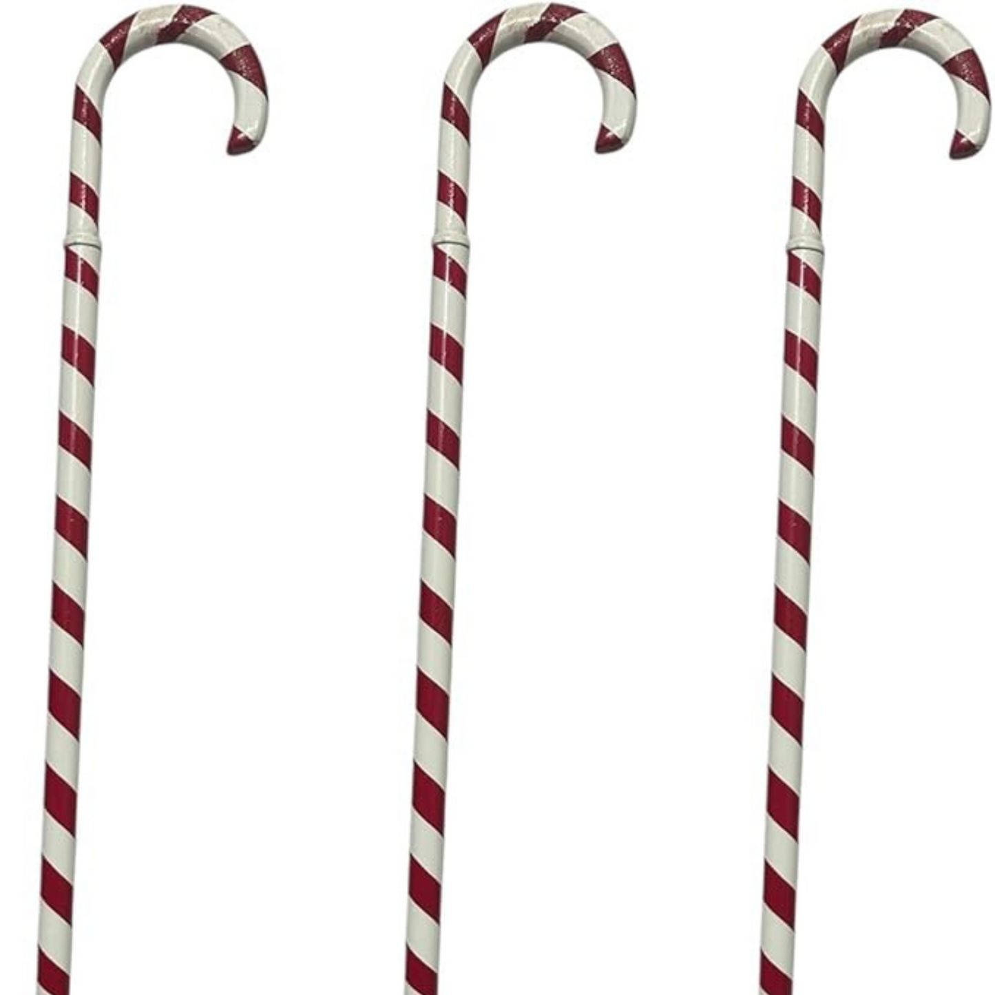 Set of 3 Candy Cane Walking Sticks – Santa-Style Christmas Canes | Festive Holiday Props or Mobility Aids