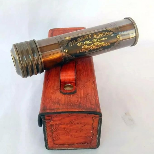 Vintage Antique Brass Kaleidoscope – Handmade Nautical Gift by Gilbert & Sons for Kids & Collectors