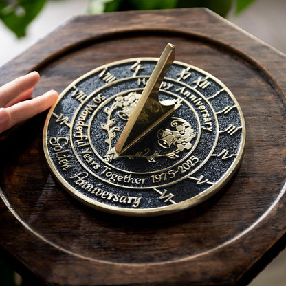 50th Golden Wedding Anniversary Sundial 2025 Gift 10