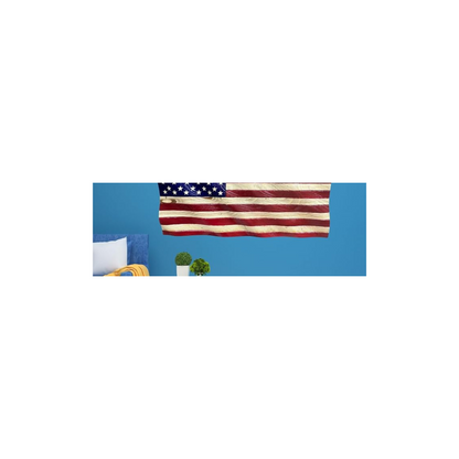 Handmade Wooden Waving American Flag Wall Art – 36x19” Patriotic USA Decor | Made in the USA