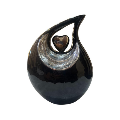 Elegant Black Cremation Urn for Adult Urn Funeral Urn Eardrop Urn Burial Urn Memorial