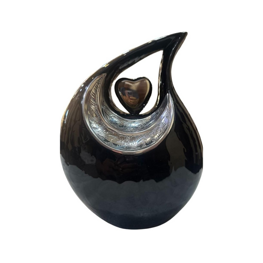 Elegant Black Cremation Urn for Adult Urn Funeral Urn Eardrop Urn Burial Urn Memorial