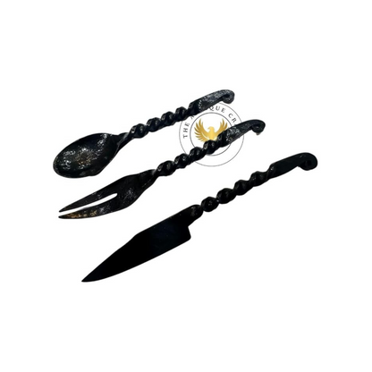 Elegant New Cutlery Set Iron Spoon Fork Knife Viking Medieval Feastware Feasting