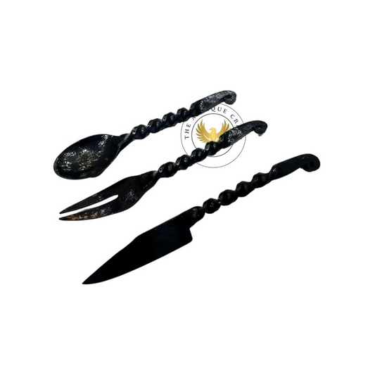 Elegant New Cutlery Set Iron Spoon Fork Knife Viking Medieval Feastware Feasting