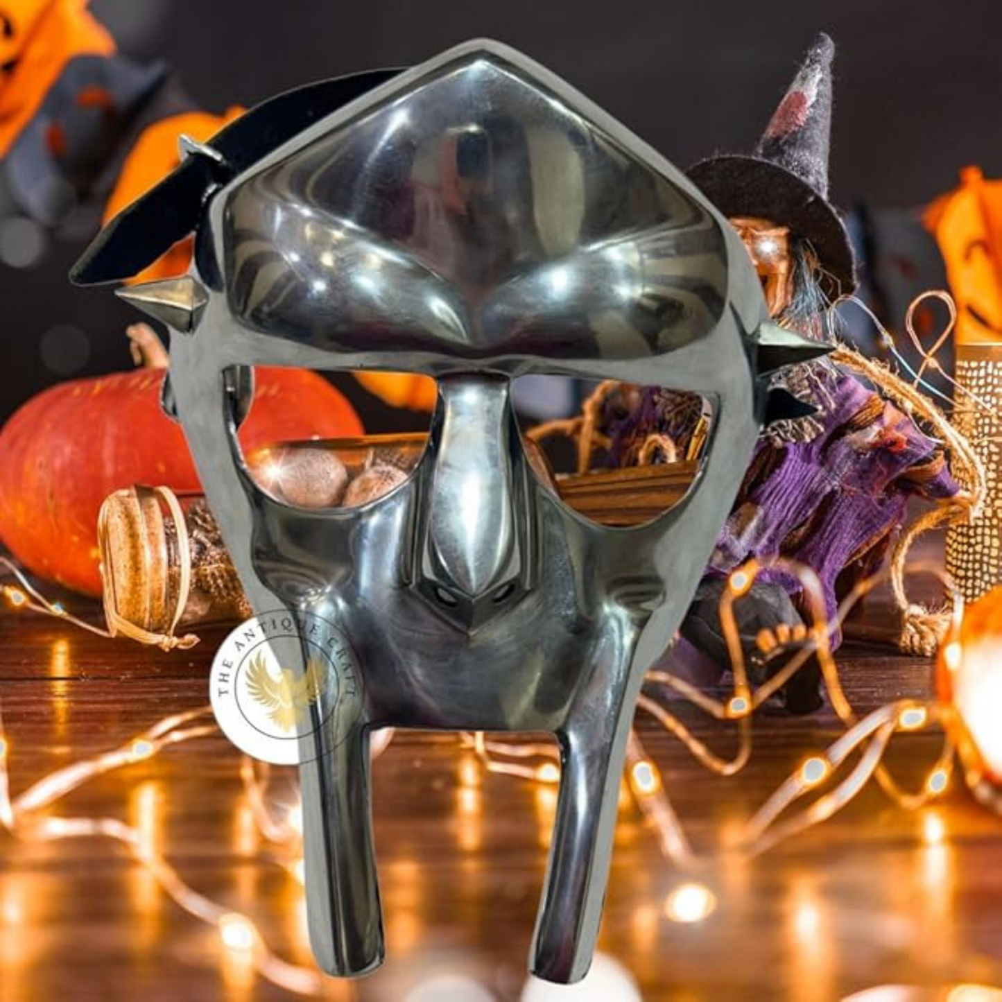 MF DOOM Roman Gladiator Helmet Mask – Fantasy Cosplay & Halloween Costume Prop | Unisex Viking-Style Face Mask for Parties, Decor & Gifts