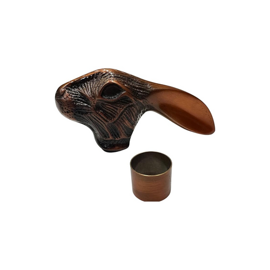 Set of 2 Antique Rabbit Walking Stick Handles – Handmade Brass Animal Cane Toppers (Handles Only)