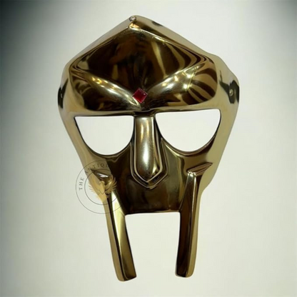 MF DOOM Gladiator Mask – Golden Roman Helmet for Cosplay, Fantasy Costume & Collectors | The Antique Craft