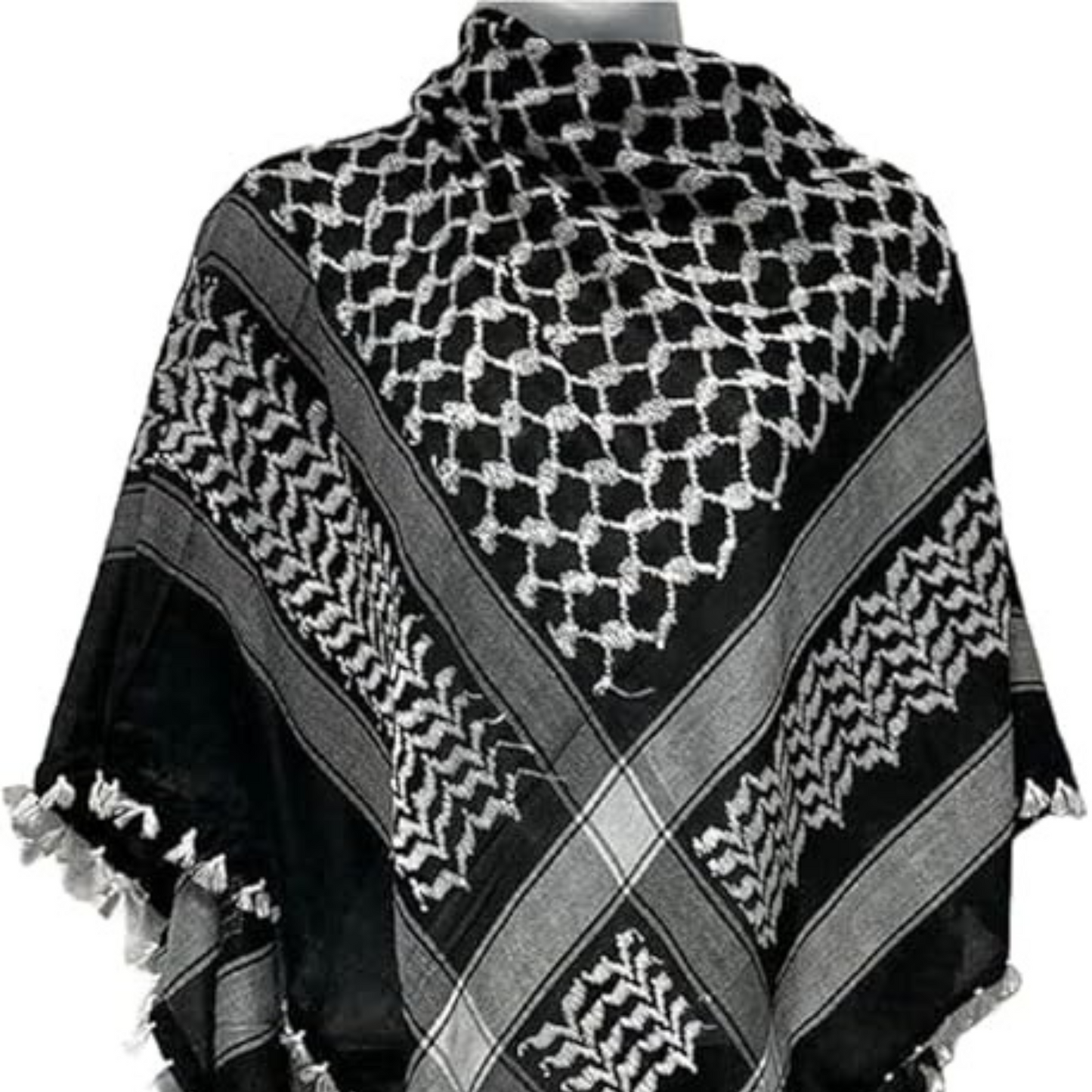 Palestine Keffiyeh Scarf – 100% Cotton Shemagh Kufiya Bandana for Men & Women