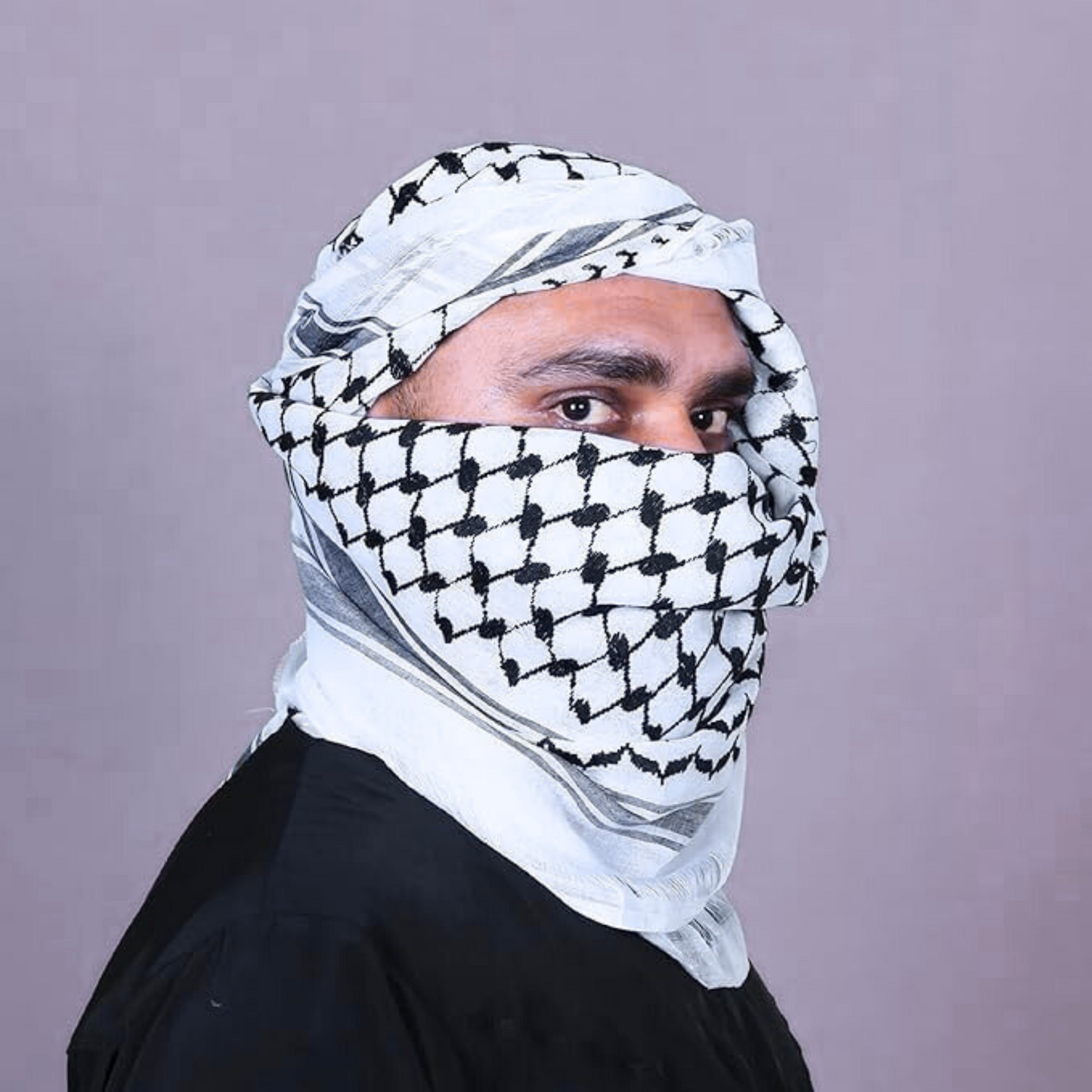 Palestinian Hatta Keffiyeh Scarf – Arafat Style Shemagh, Cotton Kufiya Bandana