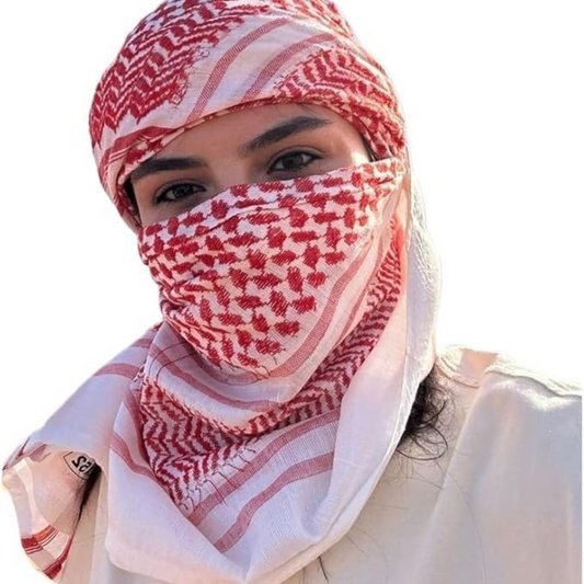 Tactical Shemagh Keffiyeh Scarf – 100% Cotton Desert Head & Neck Wrap for Men & Women