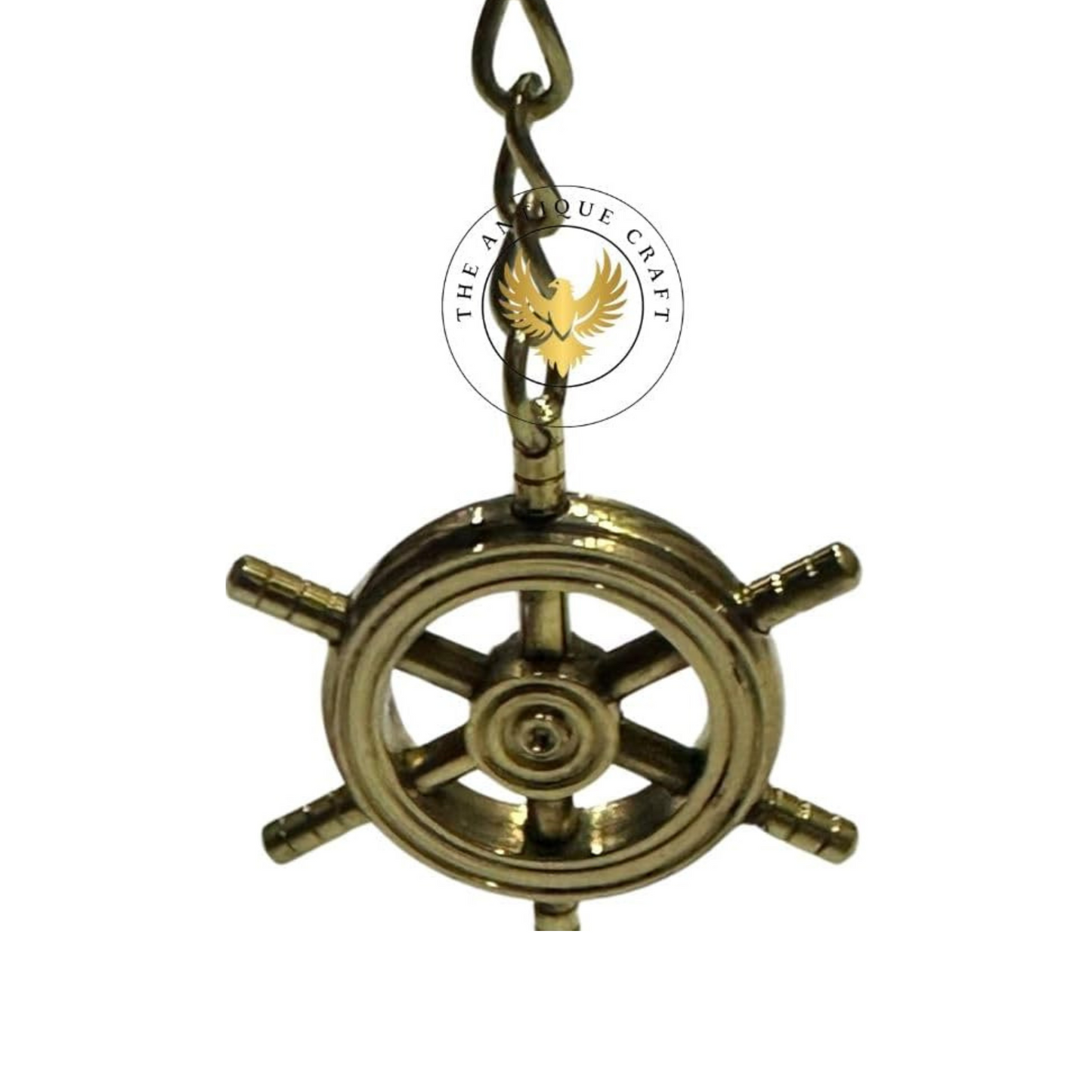 Brass Ship Wheel Keychain – Nautical Key Ring, 3-Inch Maritime Key Tag Gift