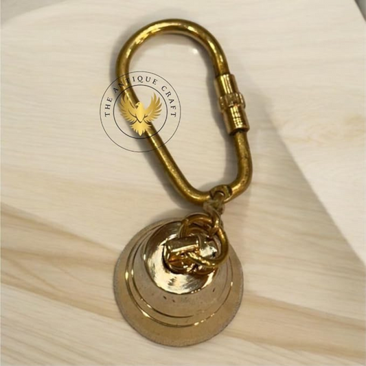 Brass Keychain with Carabiner Lock – Antique-Style Key Holder for Car & Home Keys