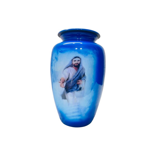 Jesus Christ Cremation Urn for Adults – 10-inch Large Memorial Urn with Black Cover