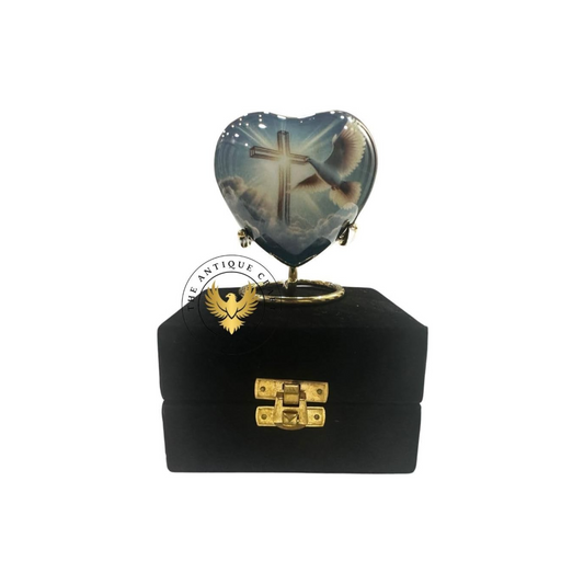 Keepsake Bird Heart Cremation Urn with Brass Stand – Elegant Memorial Gift for Ashes