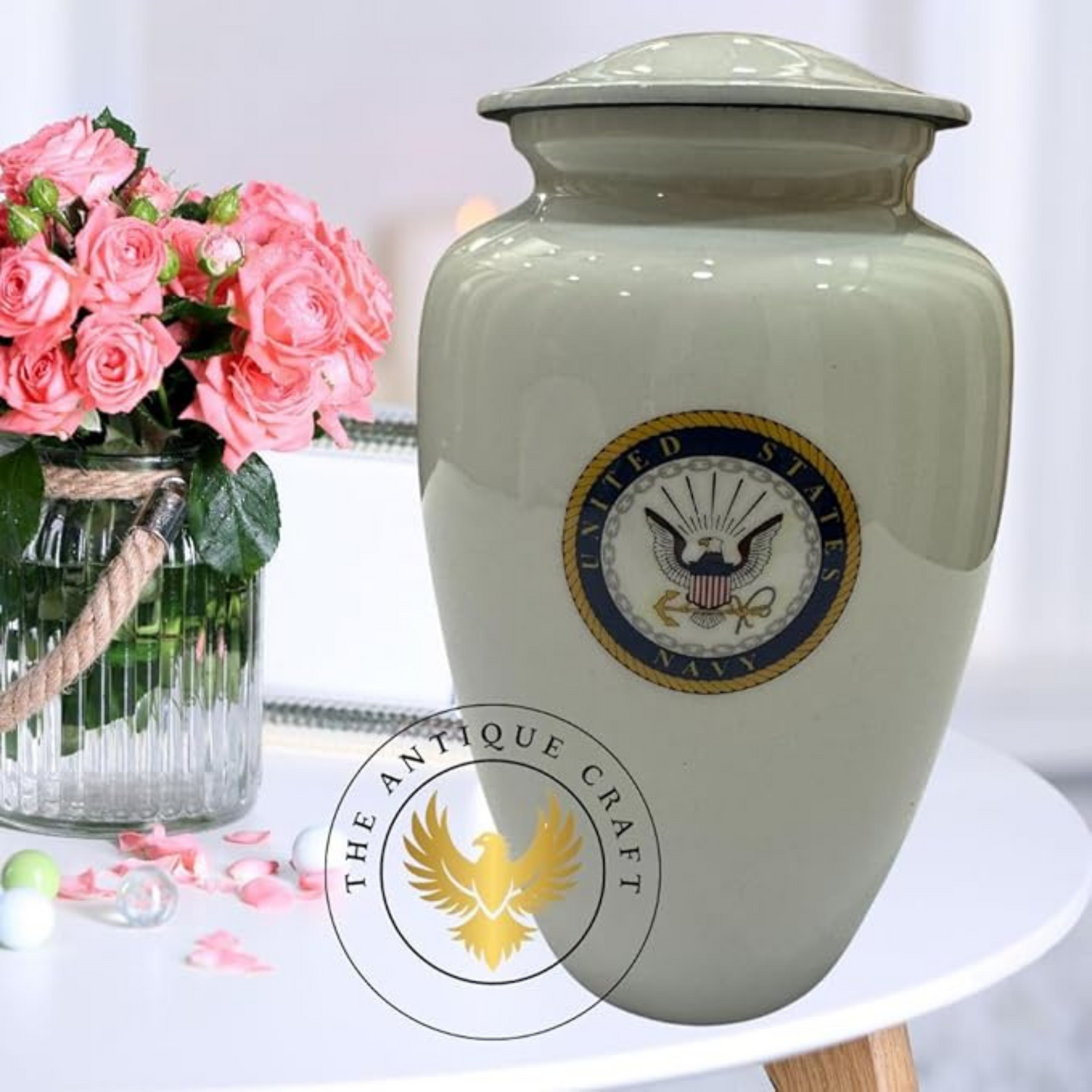 Keepsake Large Adult Cremation Urn – Handcrafted Hummingbird Design with Velvet Bag