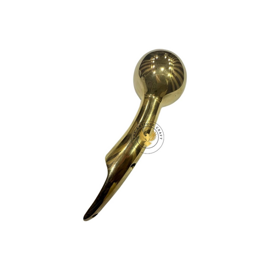 Solid Brass Cane Handle – Traditional Hames Style, 8" Long, 3-Hole Design
