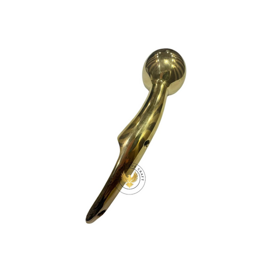 Solid Brass Cane Handle – Traditional Hames Style, 8" Long, 3-Hole Design