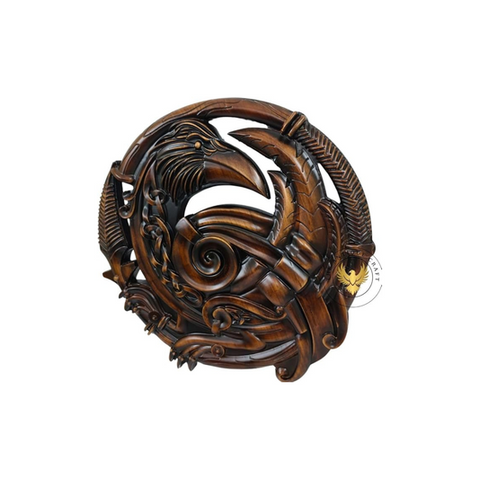 Odin Wall Hanging – Norse Viking Wood Carving | Raven Heathen Wall Art | Handcrafted Antique Style Decor
