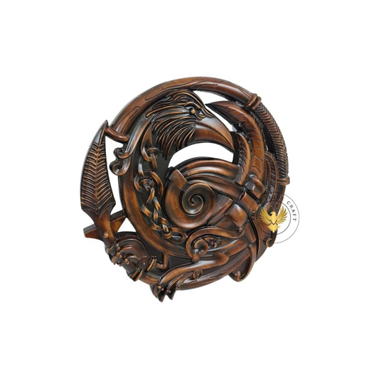 Odin Wall Hanging – Norse Viking Wood Carving | Raven Heathen Wall Art | Handcrafted Antique Style Decor