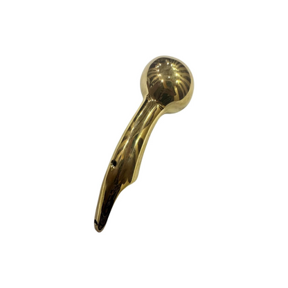 Solid Brass Cane Handle – Traditional Hames Style, 8" Long, 3-Hole Design