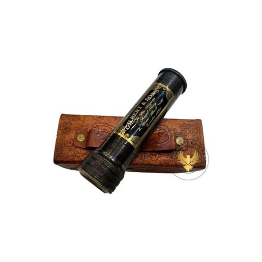 Handmade Brass Kaleidoscope – Nautical Gift with Leather Case | Unique Antique-Inspired Toy for Kids & Collectors
