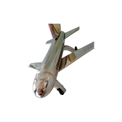 Silver Aeroplane Table Clock – Steel Flight Watch for Office & Boutique Decor | Best Corporate & Desk Gift